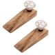 2 Pieces Grey and White Golden Checkerboard Ceramic Door Stopper